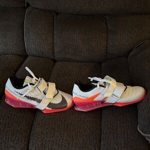 Nike Romaleo 4, Orange, White and Pink Weightlifting shoes